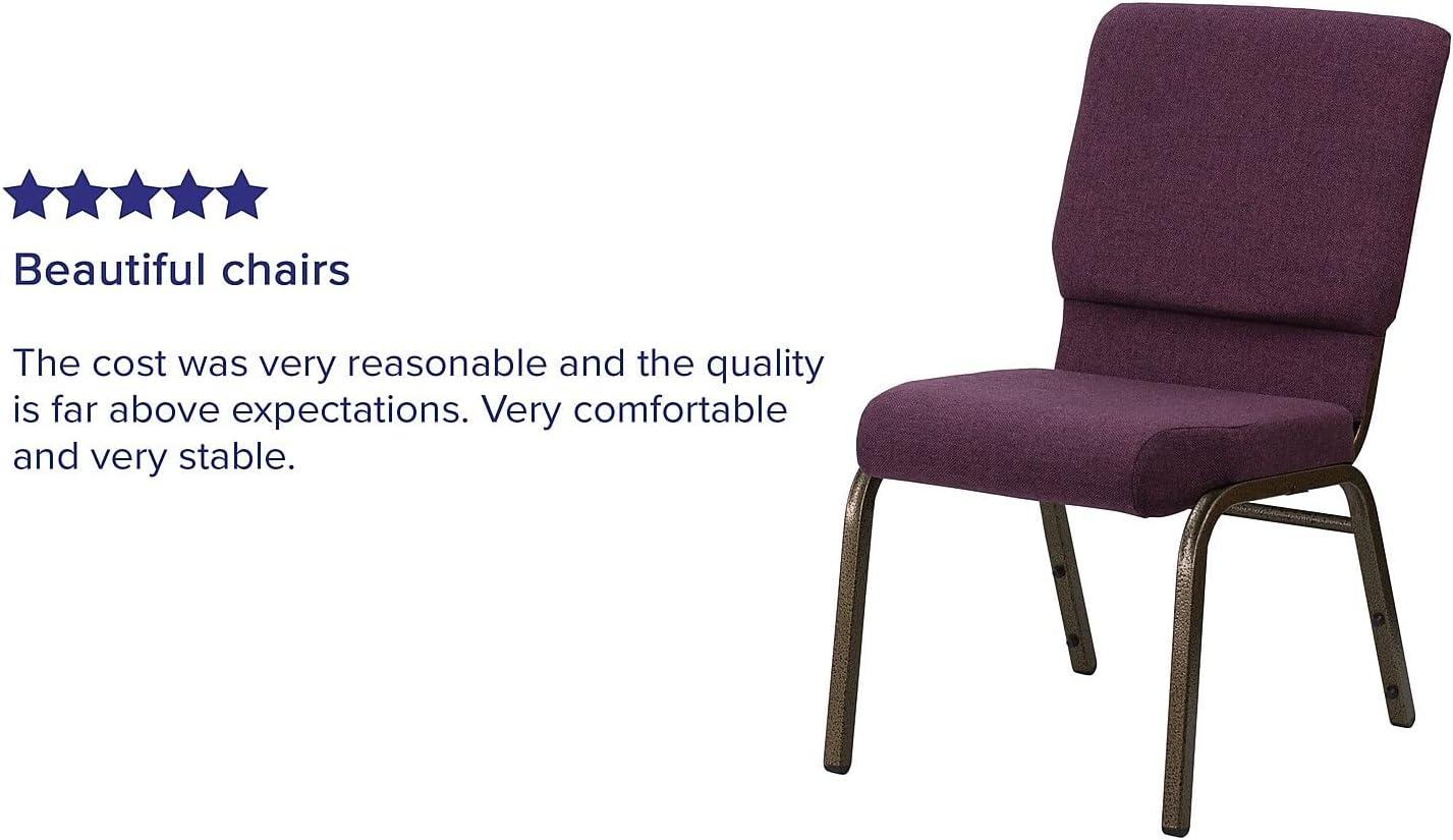 image:imageFlash Furniture HERCULES Series 185W Stacking Church Chair in Black Patterned Fabric Silver Vein Frame 25D x 1925W x 3325HPlum FabricGold Vein Frame