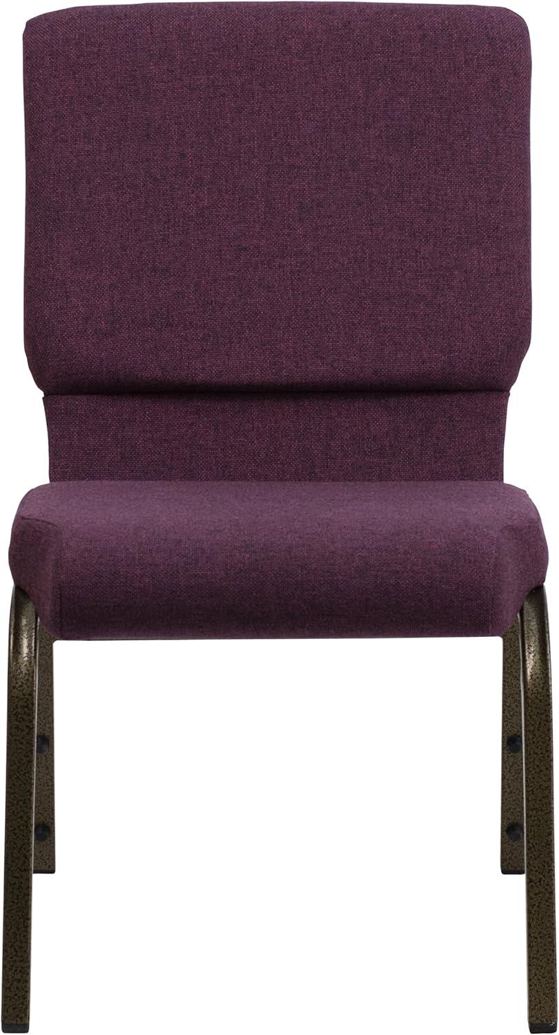 image:imageFlash Furniture HERCULES Series 185W Stacking Church Chair in Black Patterned Fabric Silver Vein Frame 25D x 1925W x 3325HPlum FabricGold Vein Frame