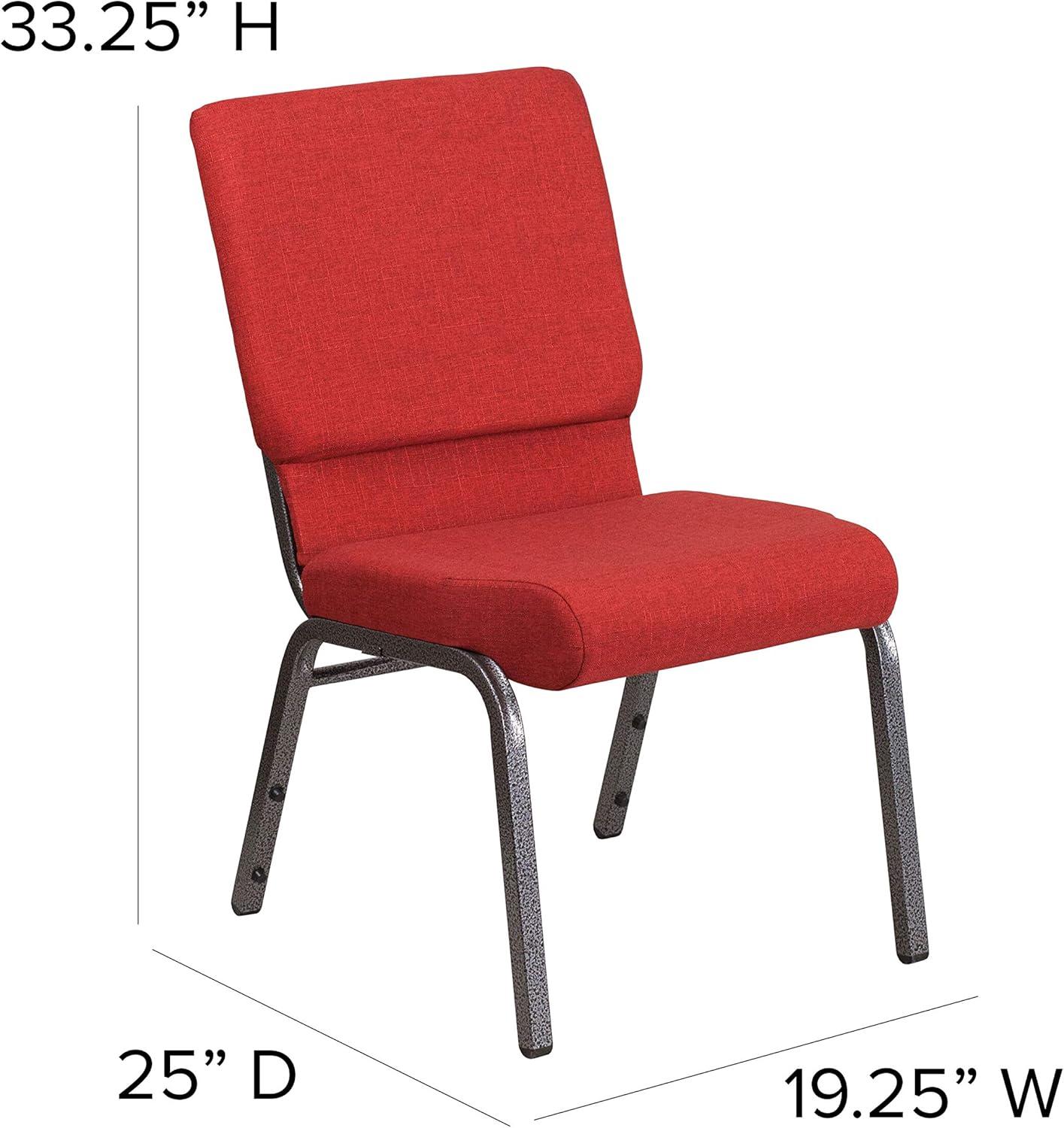 image:imageFlash Furniture HERCULES Series 185W Stacking Church Chair in Black Patterned Fabric Silver Vein Frame 25D x 1925W x 3325HRed FabricSilver Vein Frame