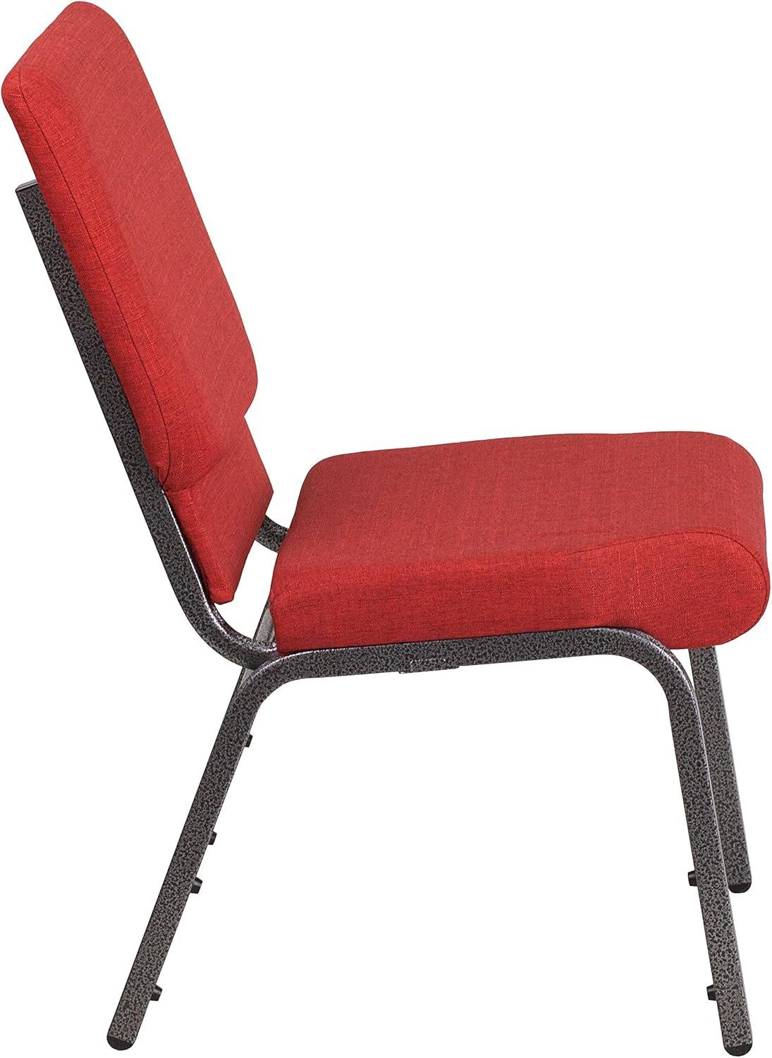 image:imageFlash Furniture HERCULES Series 185W Stacking Church Chair in Black Patterned Fabric Silver Vein Frame 25D x 1925W x 3325HRed FabricSilver Vein Frame