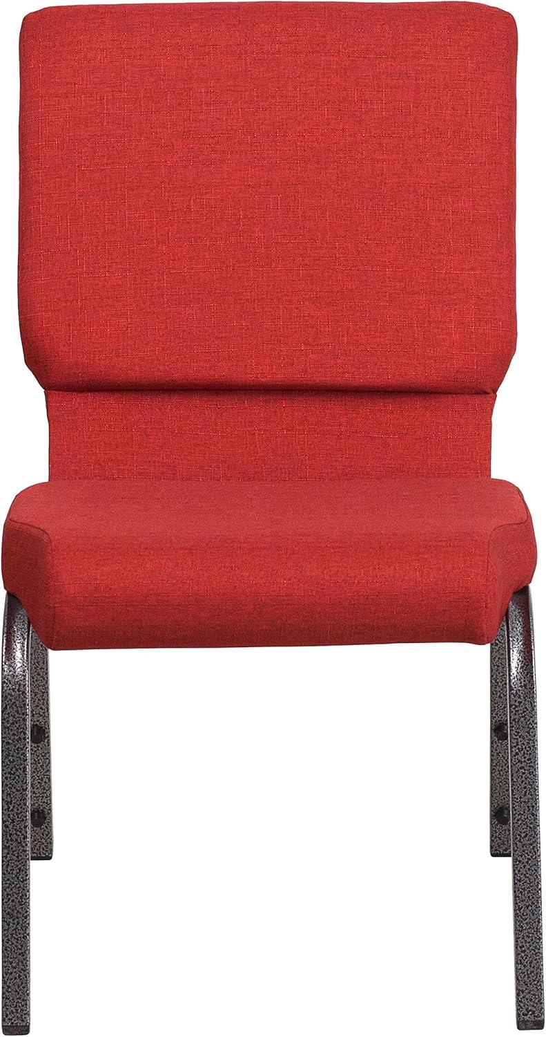 image:imageFlash Furniture HERCULES Series 185W Stacking Church Chair in Black Patterned Fabric Silver Vein Frame 25D x 1925W x 3325HRed FabricSilver Vein Frame