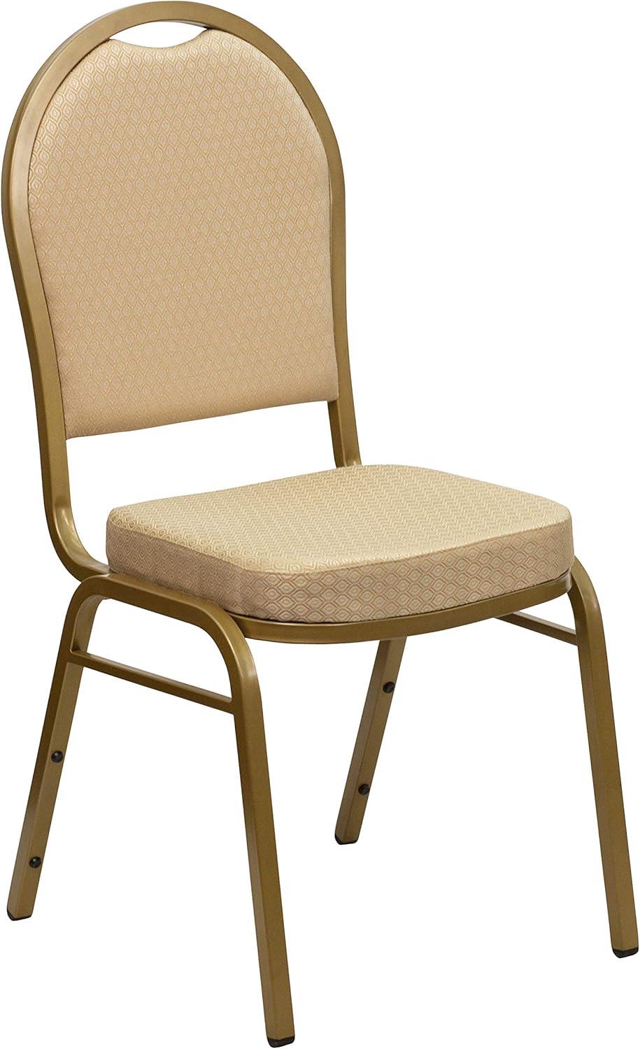 image:imageFlash Furniture HERCULES Series Dome Back Stacking Banquet Chair in Navy Patterned Fabric Gold FrameBeige Patterned FabricGold Frame