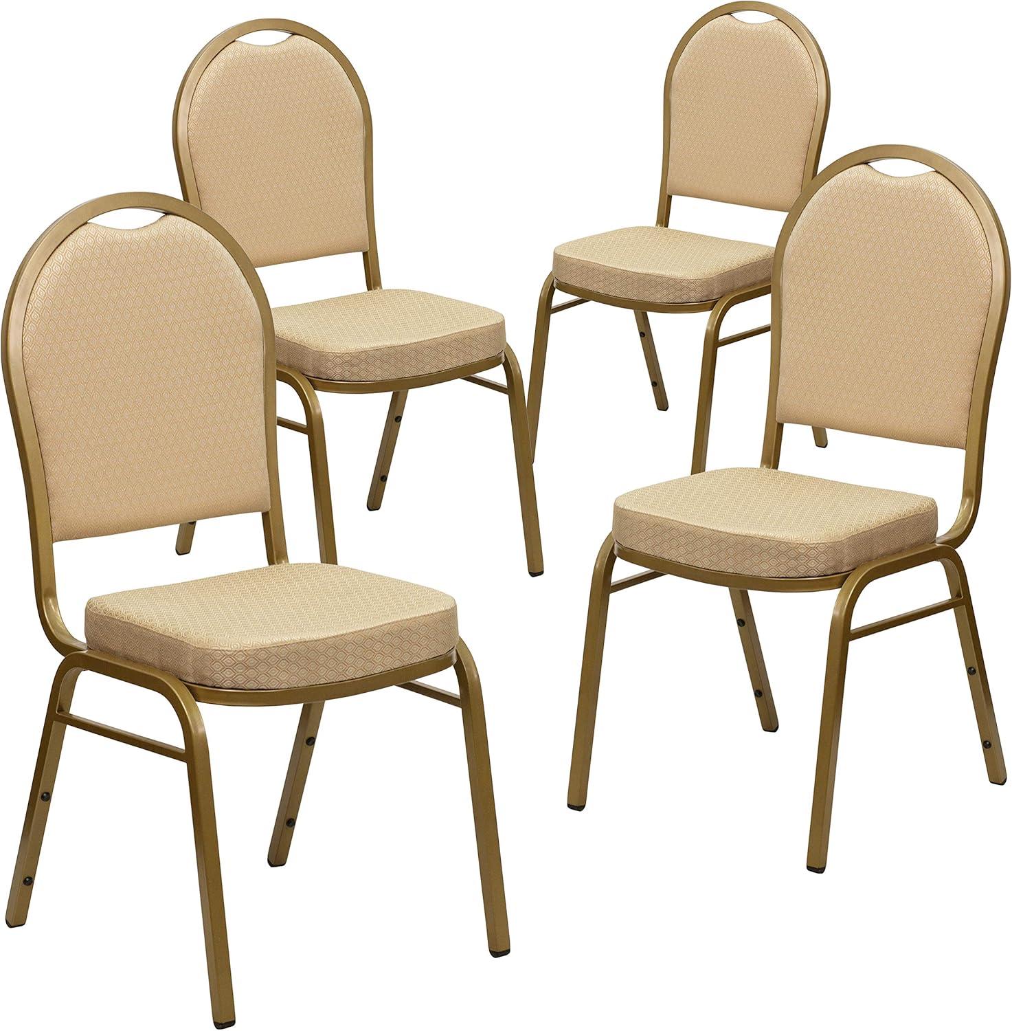 image:imageFlash Furniture HERCULES Series Dome Back Stacking Banquet Chair in Navy Patterned Fabric Gold FrameBeige Patterned FabricGold Frame