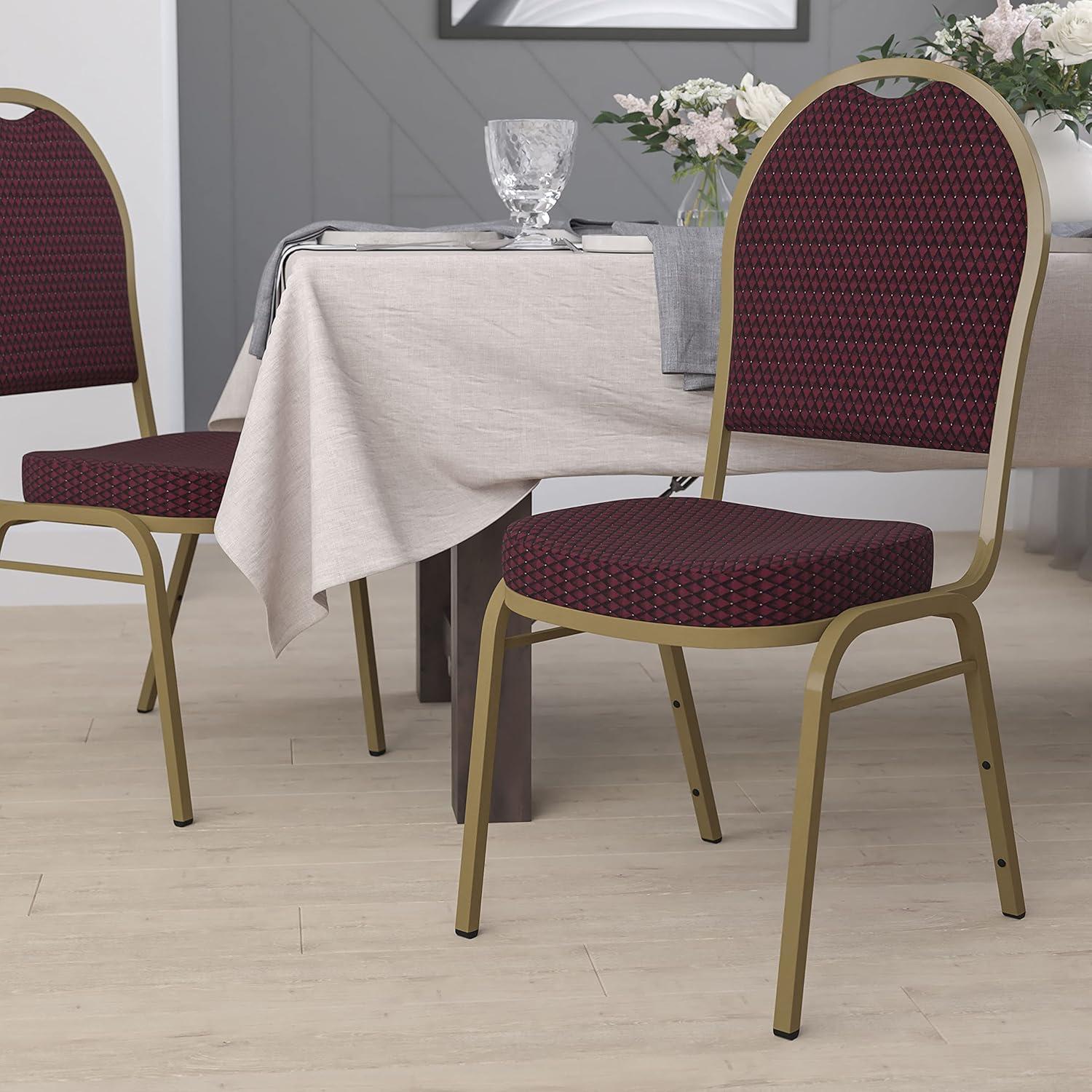 image:imageFlash Furniture HERCULES Series Dome Back Stacking Banquet Chair in Navy Patterned Fabric Gold FrameBurgundy Diamond PatternedGold