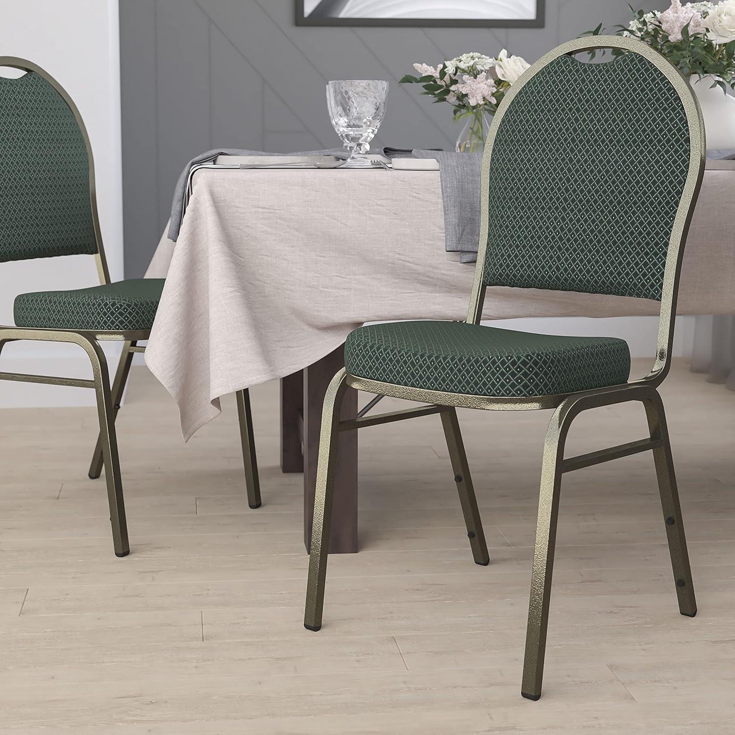 image:imageFlash Furniture HERCULES Series Dome Back Stacking Banquet Chair in Navy Patterned Fabric Gold FrameGreen Patterned FabricGold Vein Frame