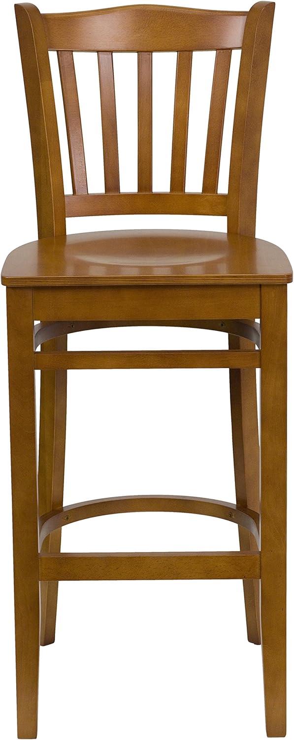 image:imageFlash Furniture HERCULES Series Vertical Slat Back Natural Wood Restaurant BarstoolCherry Wood SeatCherry Wood Frame
