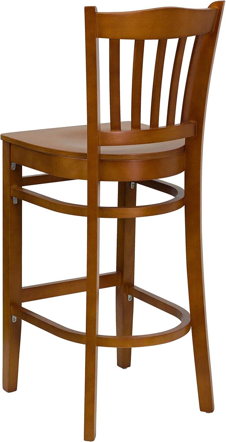 image:imageFlash Furniture HERCULES Series Vertical Slat Back Natural Wood Restaurant BarstoolCherry Wood SeatCherry Wood Frame