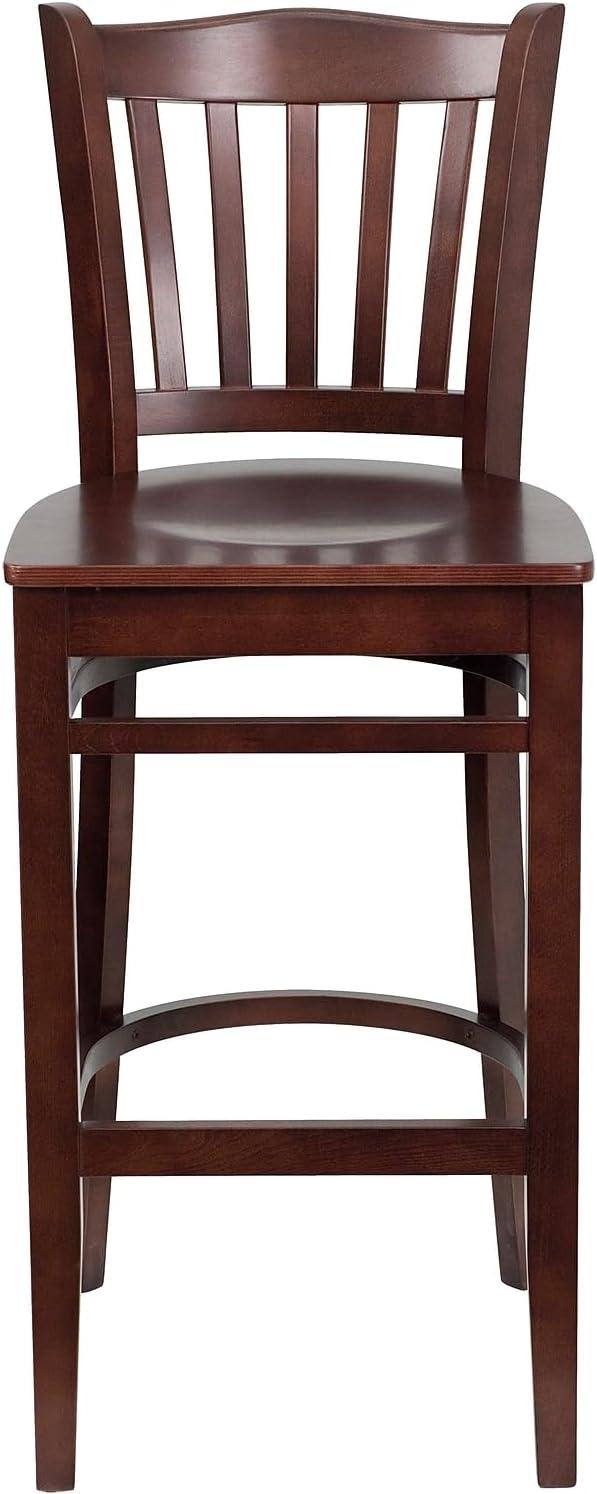 image:imageFlash Furniture HERCULES Series Vertical Slat Back Natural Wood Restaurant BarstoolMahogany Wood SeatMahogany Wood Frame