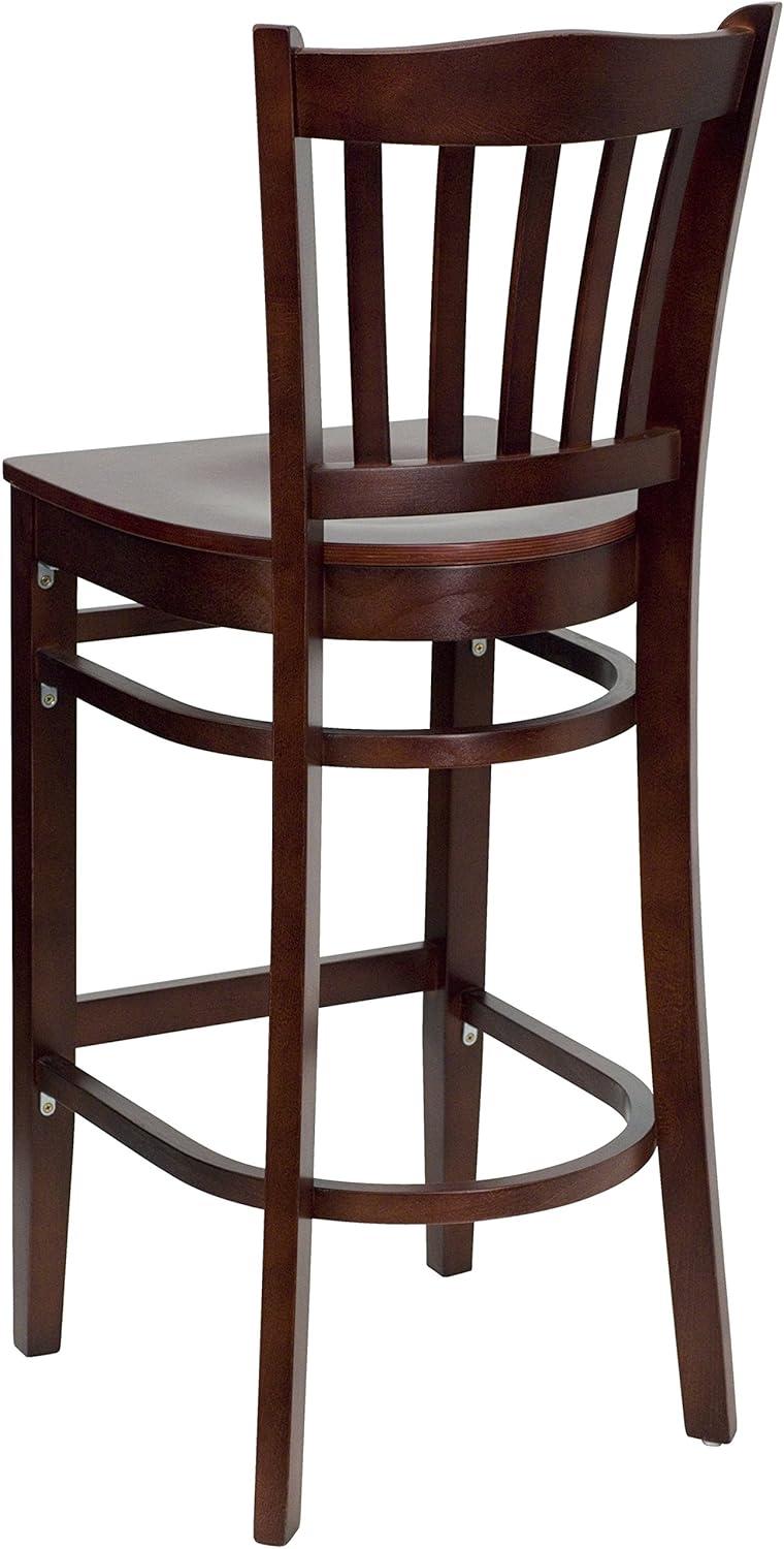 image:imageFlash Furniture HERCULES Series Vertical Slat Back Natural Wood Restaurant BarstoolMahogany Wood SeatMahogany Wood Frame