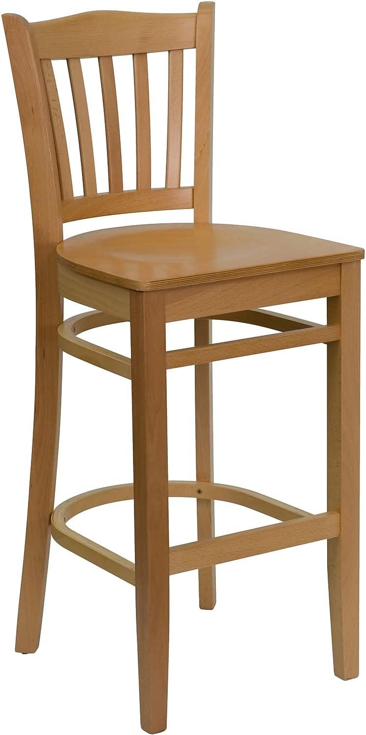 image:imageFlash Furniture HERCULES Series Vertical Slat Back Natural Wood Restaurant BarstoolNatural Wood SeatNatural Wood Frame