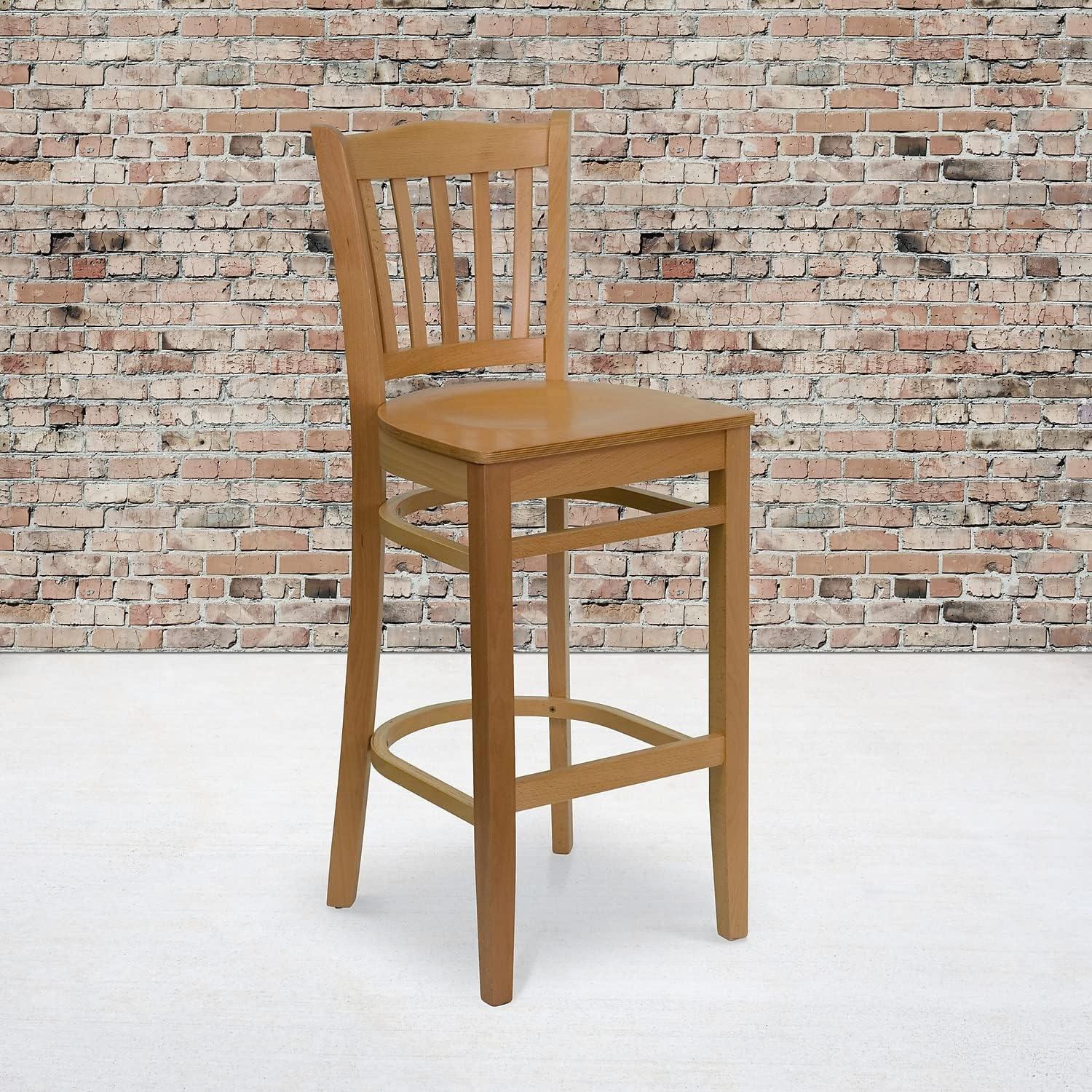 image:imageFlash Furniture HERCULES Series Vertical Slat Back Natural Wood Restaurant BarstoolNatural Wood SeatNatural Wood Frame