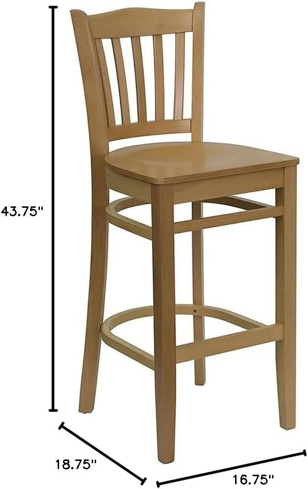 image:imageFlash Furniture HERCULES Series Vertical Slat Back Natural Wood Restaurant BarstoolNatural Wood SeatNatural Wood Frame