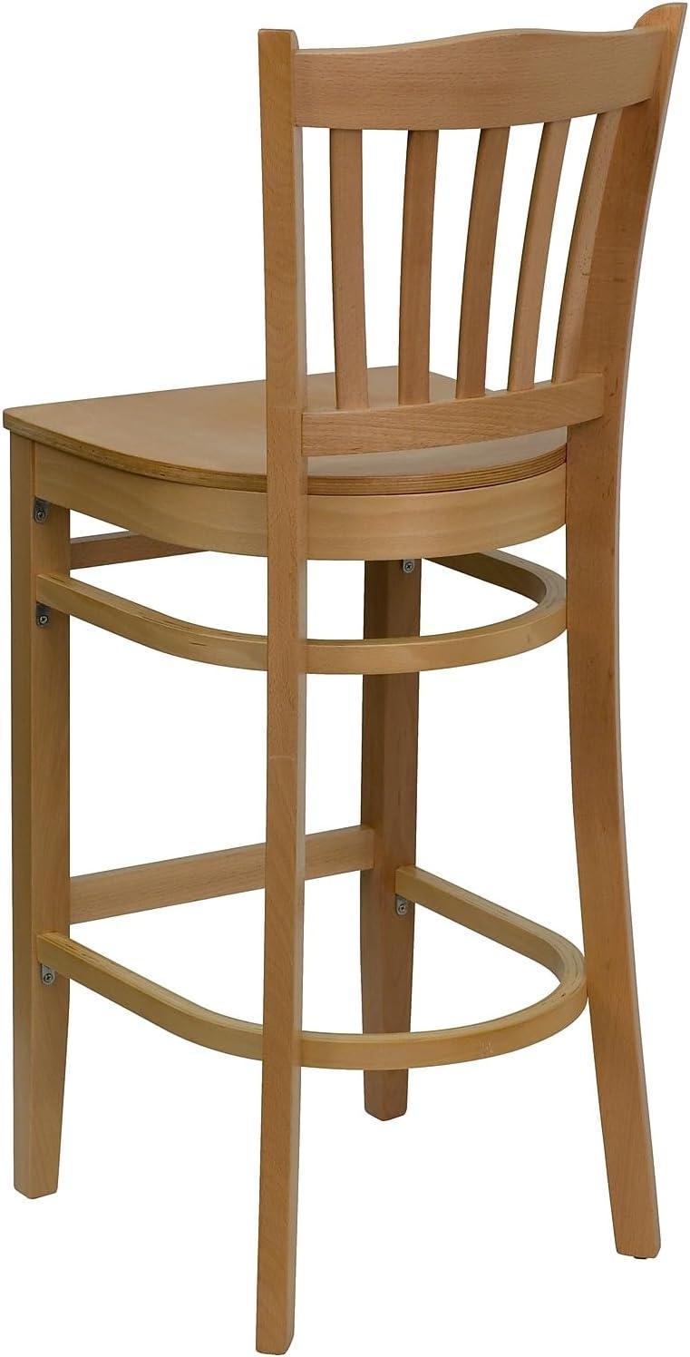 image:imageFlash Furniture HERCULES Series Vertical Slat Back Natural Wood Restaurant BarstoolNatural Wood SeatNatural Wood Frame