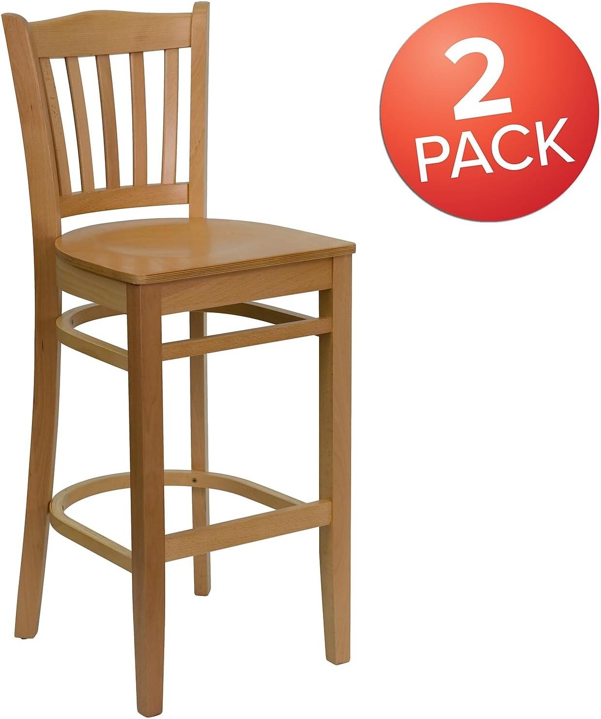 image:imageFlash Furniture HERCULES Series Vertical Slat Back Natural Wood Restaurant BarstoolNatural Wood SeatNatural Wood Frame