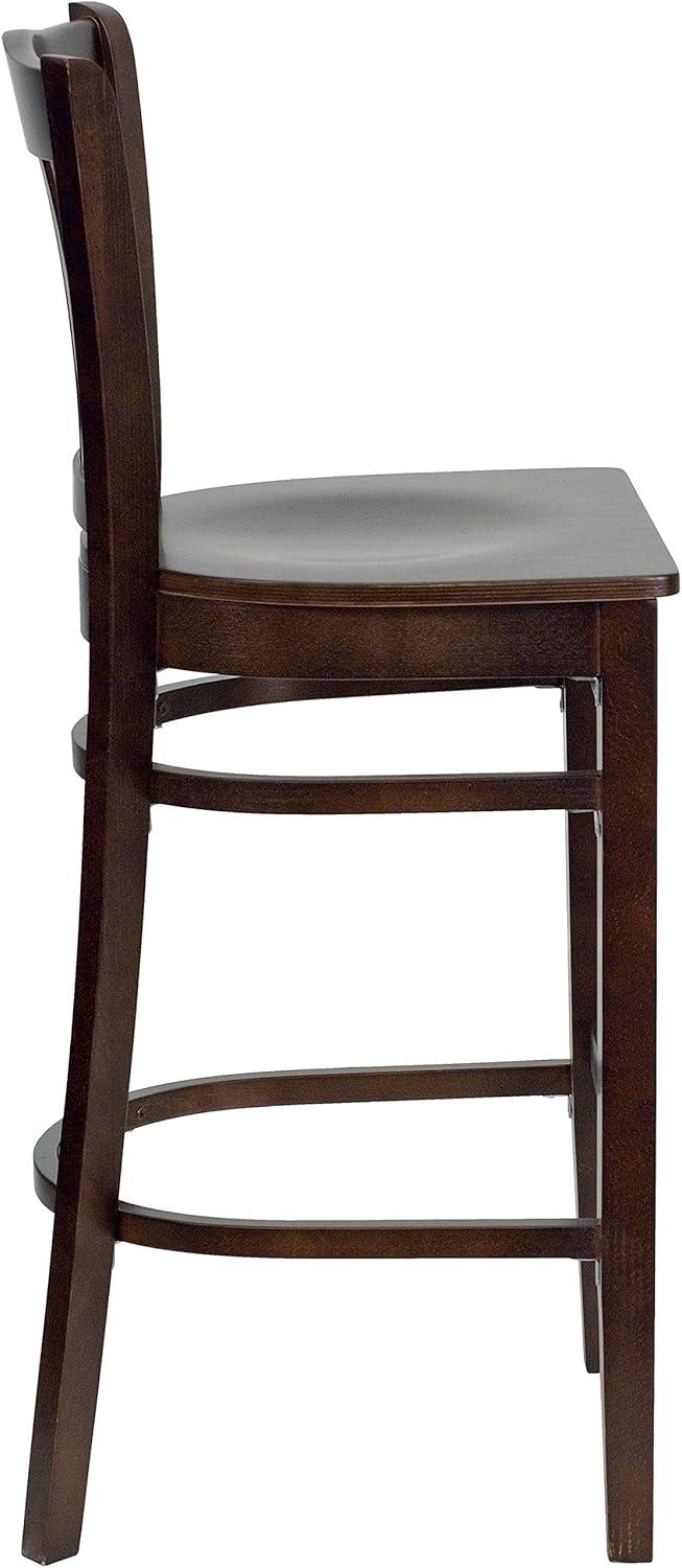 image:imageFlash Furniture HERCULES Series Vertical Slat Back Natural Wood Restaurant BarstoolWalnut Wood SeatWalnut Wood Frame