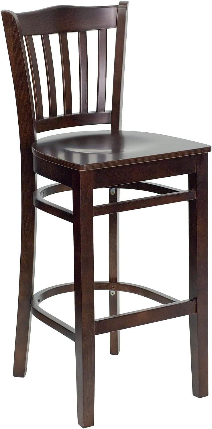 image:imageFlash Furniture HERCULES Series Vertical Slat Back Natural Wood Restaurant BarstoolWalnut Wood SeatWalnut Wood Frame