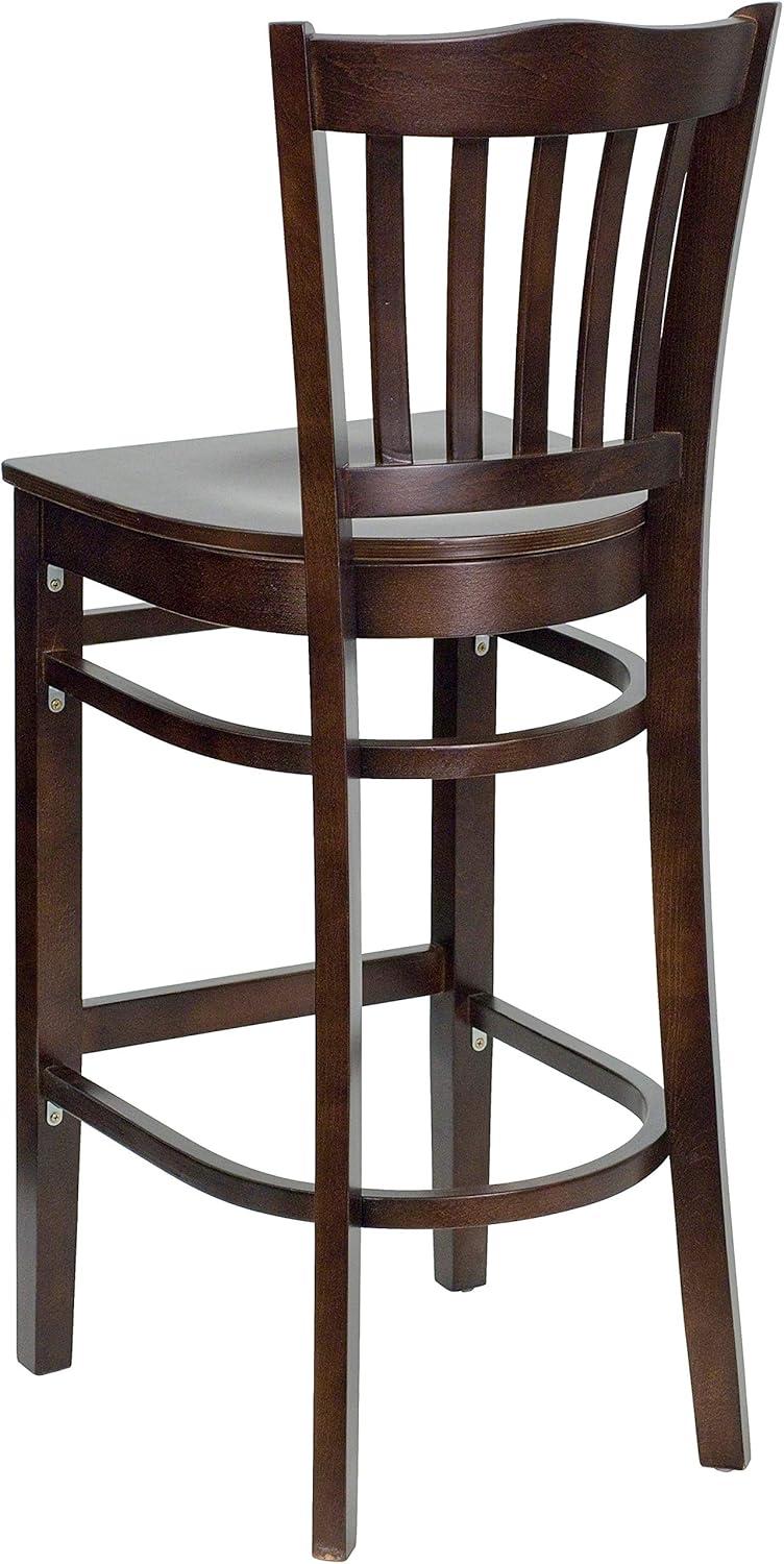image:imageFlash Furniture HERCULES Series Vertical Slat Back Natural Wood Restaurant BarstoolWalnut Wood SeatWalnut Wood Frame