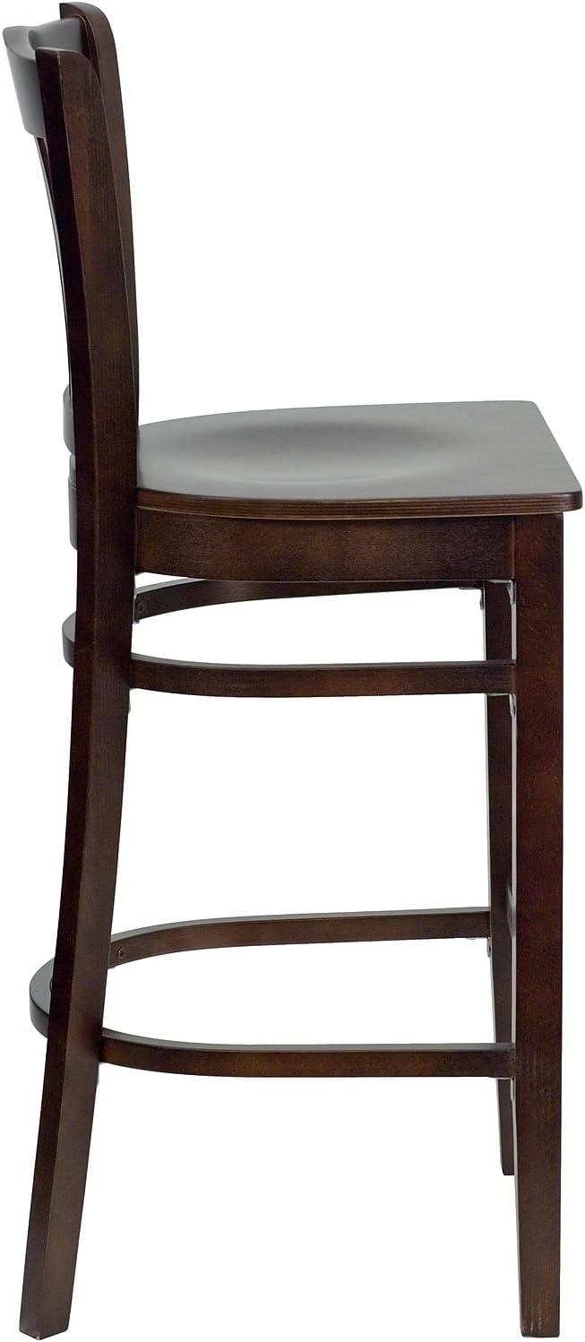 image:imageFlash Furniture HERCULES Series Vertical Slat Back Natural Wood Restaurant BarstoolWalnut Wood SeatWalnut Wood Frame
