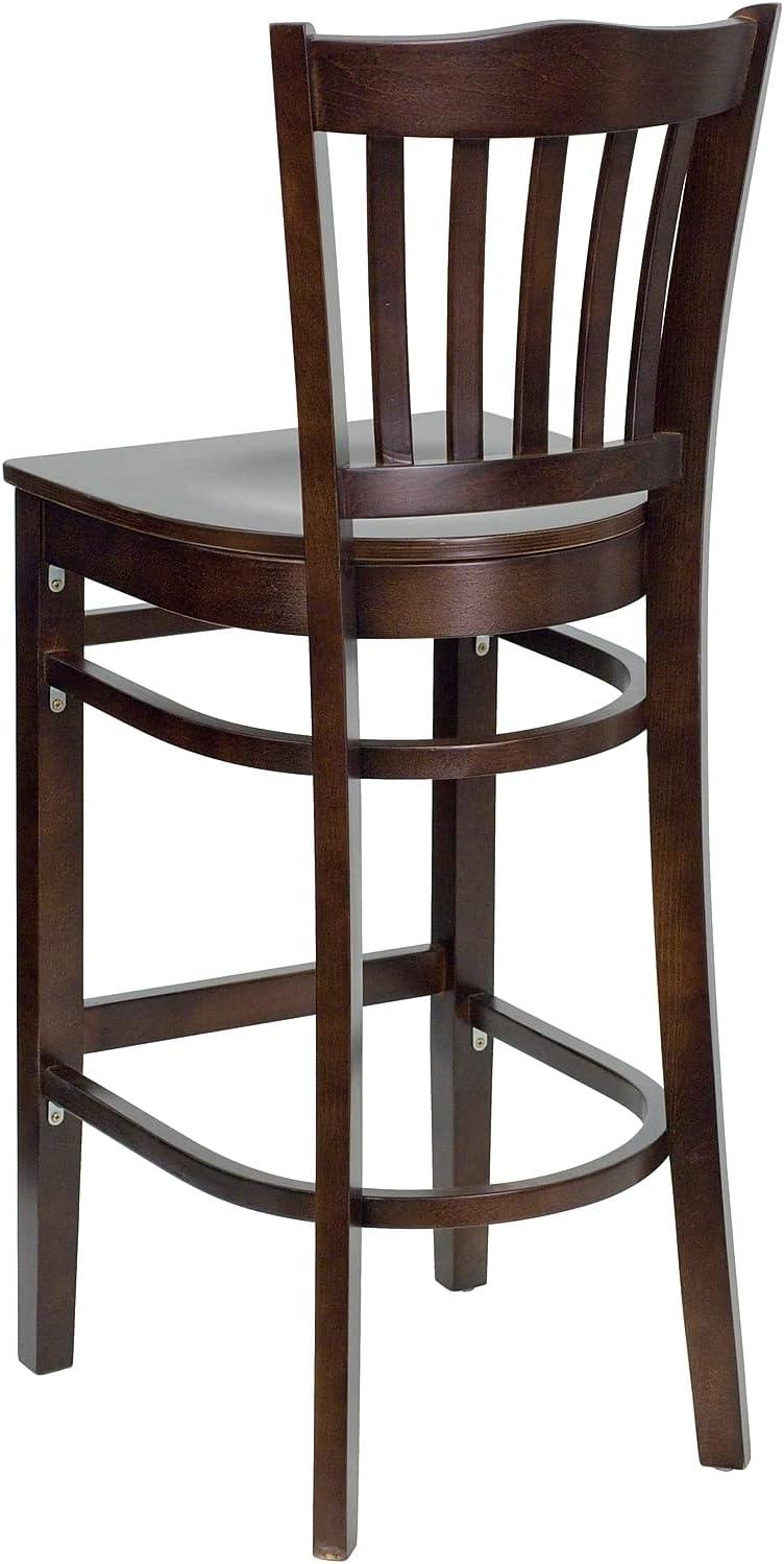 image:imageFlash Furniture HERCULES Series Vertical Slat Back Natural Wood Restaurant BarstoolWalnut Wood SeatWalnut Wood Frame