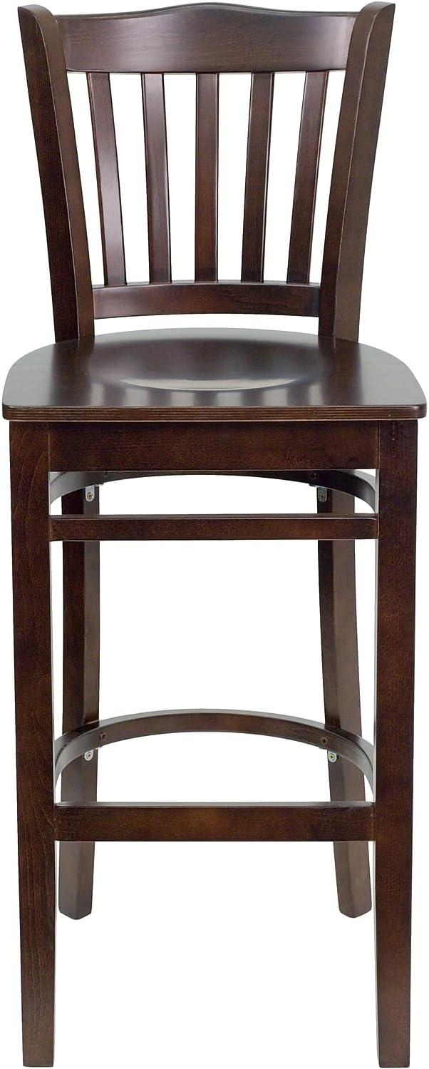 image:imageFlash Furniture HERCULES Series Vertical Slat Back Natural Wood Restaurant BarstoolWalnut Wood SeatWalnut Wood Frame
