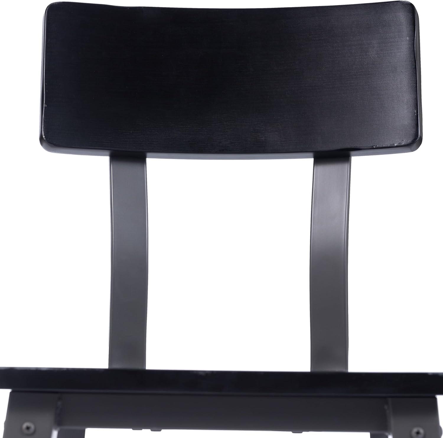 image:imageFlash Furniture Jackson Commercial Industrial Wood Dining Chair Solid Beechwood Frame Support Bar Set of 2 BlackBlack