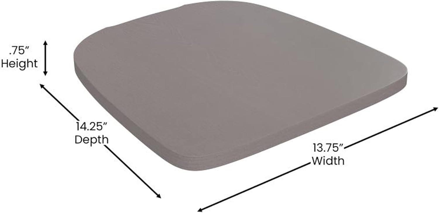 image:imageFlash Furniture Kai Commercial 30 High IndoorOutdoor Bar Height Stool White Galvanized Steel Frame Gray Square AllWeather Poly Resin Seat Removable BackSilverGray