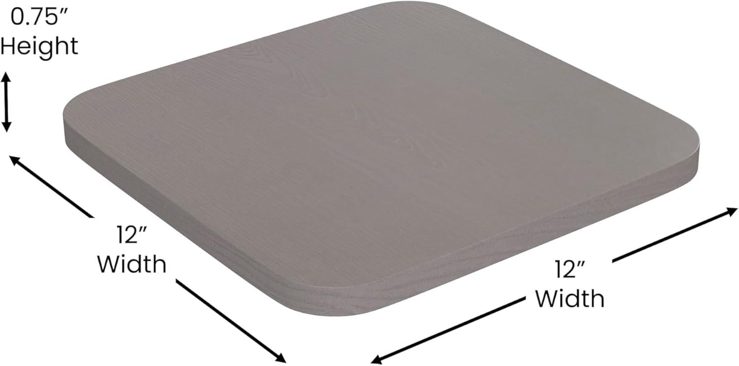 image:imageFlash Furniture Kai Commercial 30 High IndoorOutdoor Bar Height Stool White Galvanized Steel Frame Gray Square AllWeather Poly Resin Seat Removable BackSilverGray