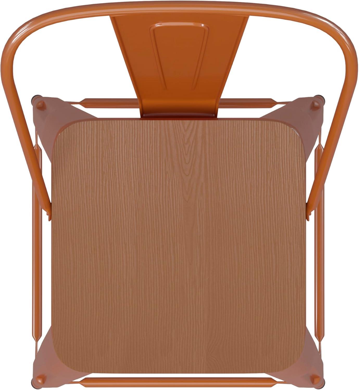 image:imageFlash Furniture Kai Commercial 30 High IndoorOutdoor Bar Height Stool White Galvanized Steel Frame Gray Square AllWeather Poly Resin Seat Removable BackOrangeTeak