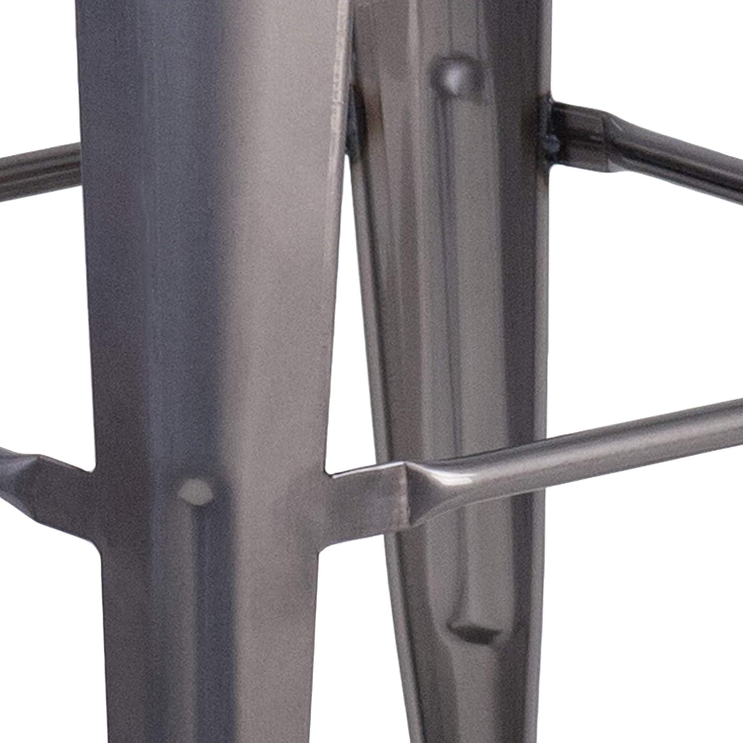 image:imageFlash Furniture Lincoln 30 High Backless Clear Coated Metal Barstool with Square Wood Seat4
