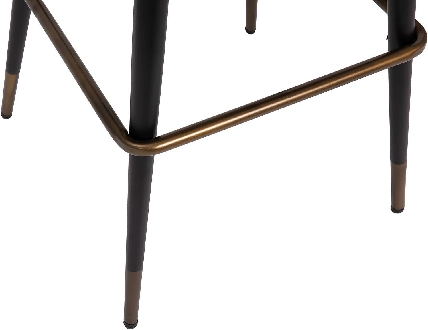 image:imageFlash Furniture Lyla Commercial Grade Modern Armless Barstools Black LeatherSoft Upholstery 30 Barstool Contoured Backrest Steel Frame amp Footrest Set of 2Brown Leathersoft