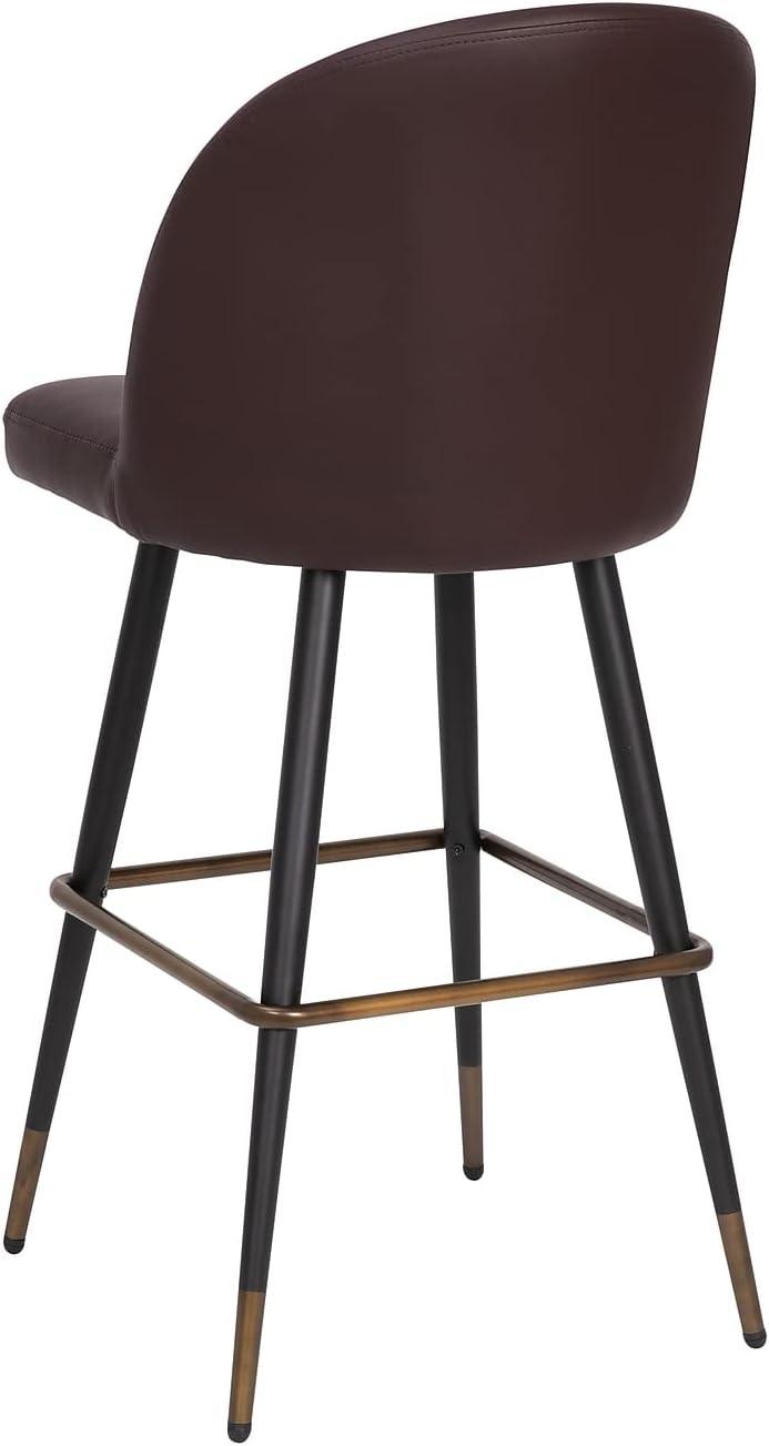 image:imageFlash Furniture Lyla Commercial Grade Modern Armless Barstools Black LeatherSoft Upholstery 30 Barstool Contoured Backrest Steel Frame amp Footrest Set of 2Brown Leathersoft