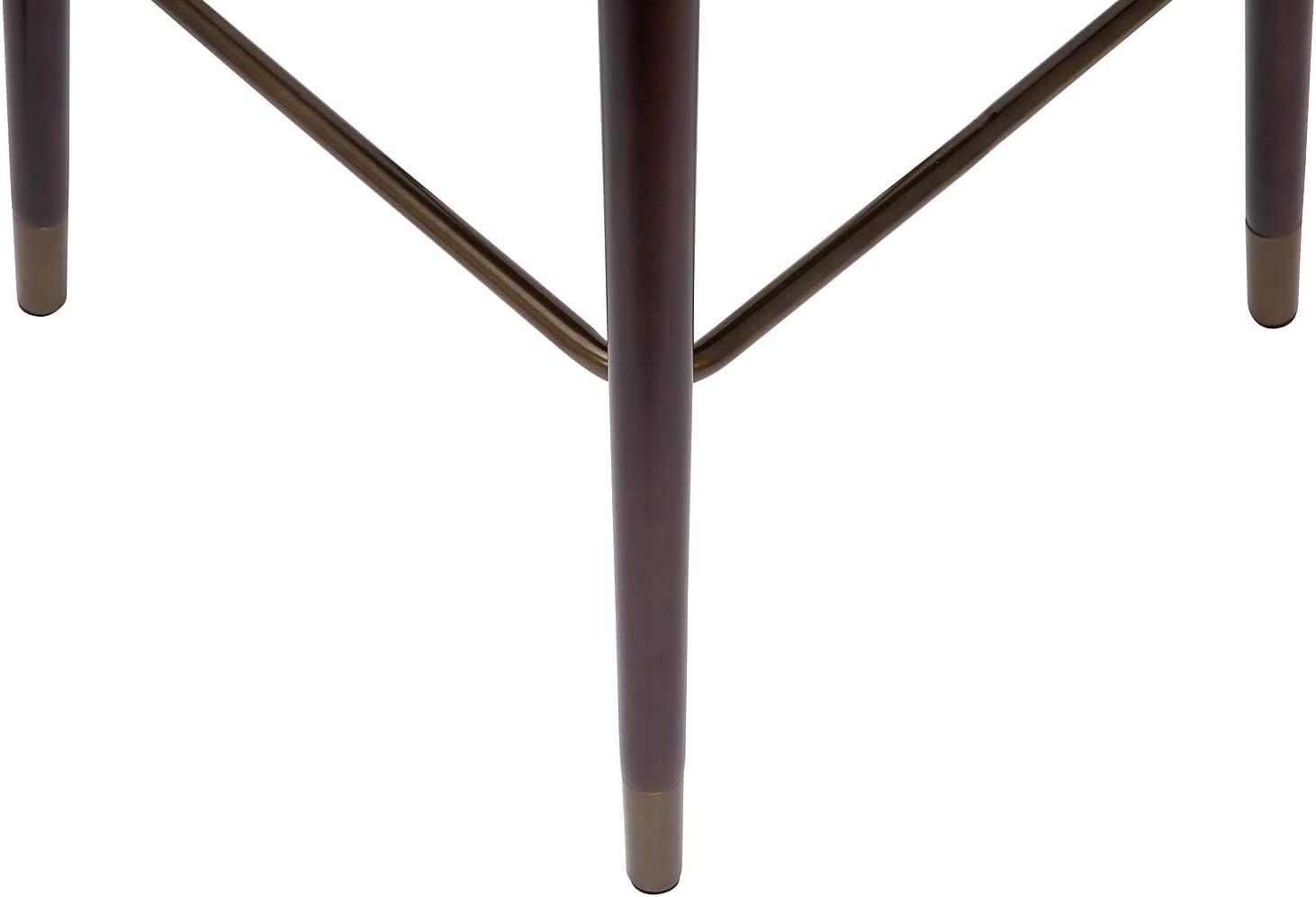 image:imageFlash Furniture Margo Commercial Grade MidBack Barstool Black LeatherSoft Upholstery Walnut Finish Beechwood Legs with Soft Bronze Accents 30 Bar StoolBrownWalnut