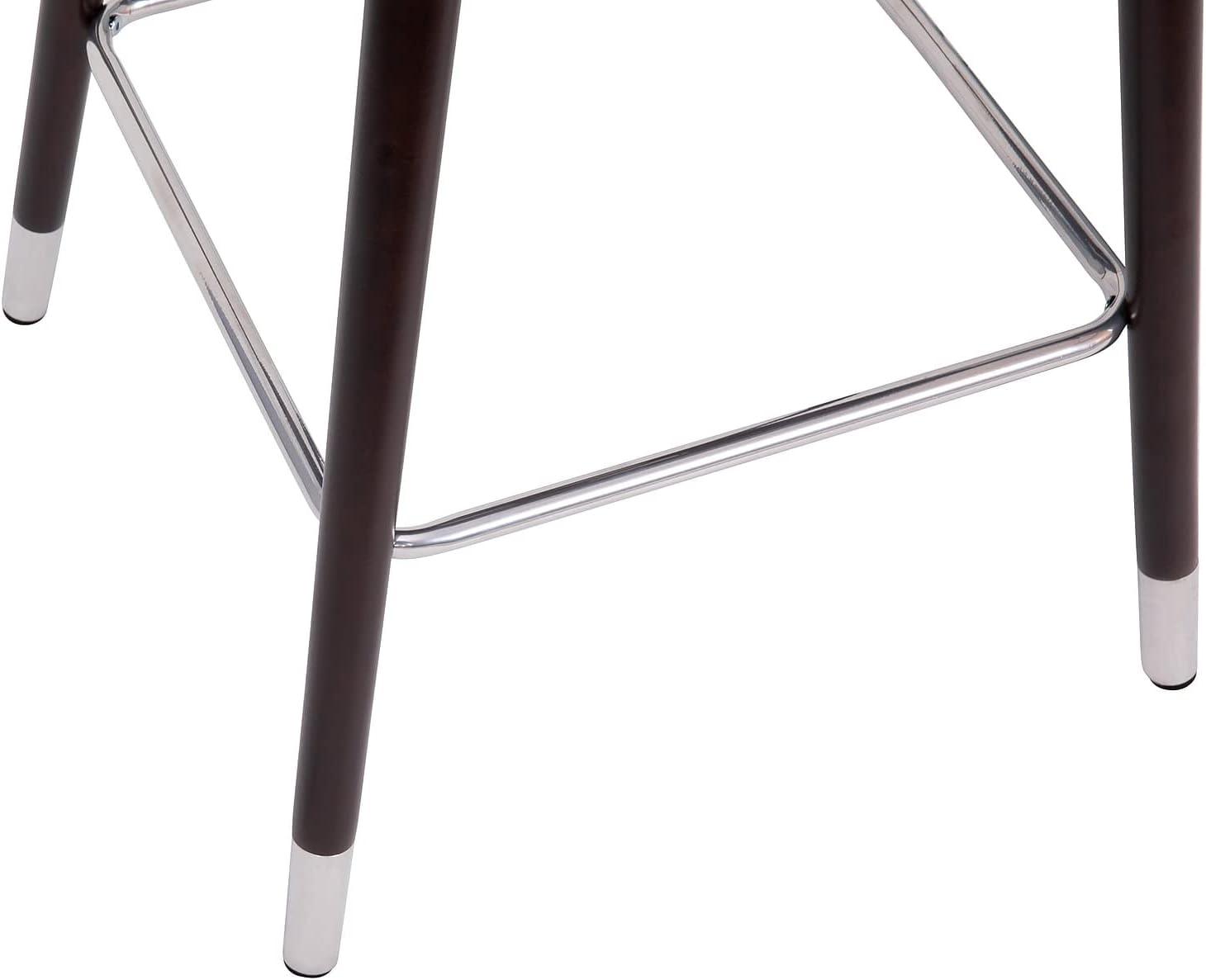 image:imageFlash Furniture Margo Commercial Grade MidBack Barstool Black LeatherSoft Upholstery Walnut Finish Beechwood Legs with Soft Bronze Accents 30 Bar StoolGrayWalnut