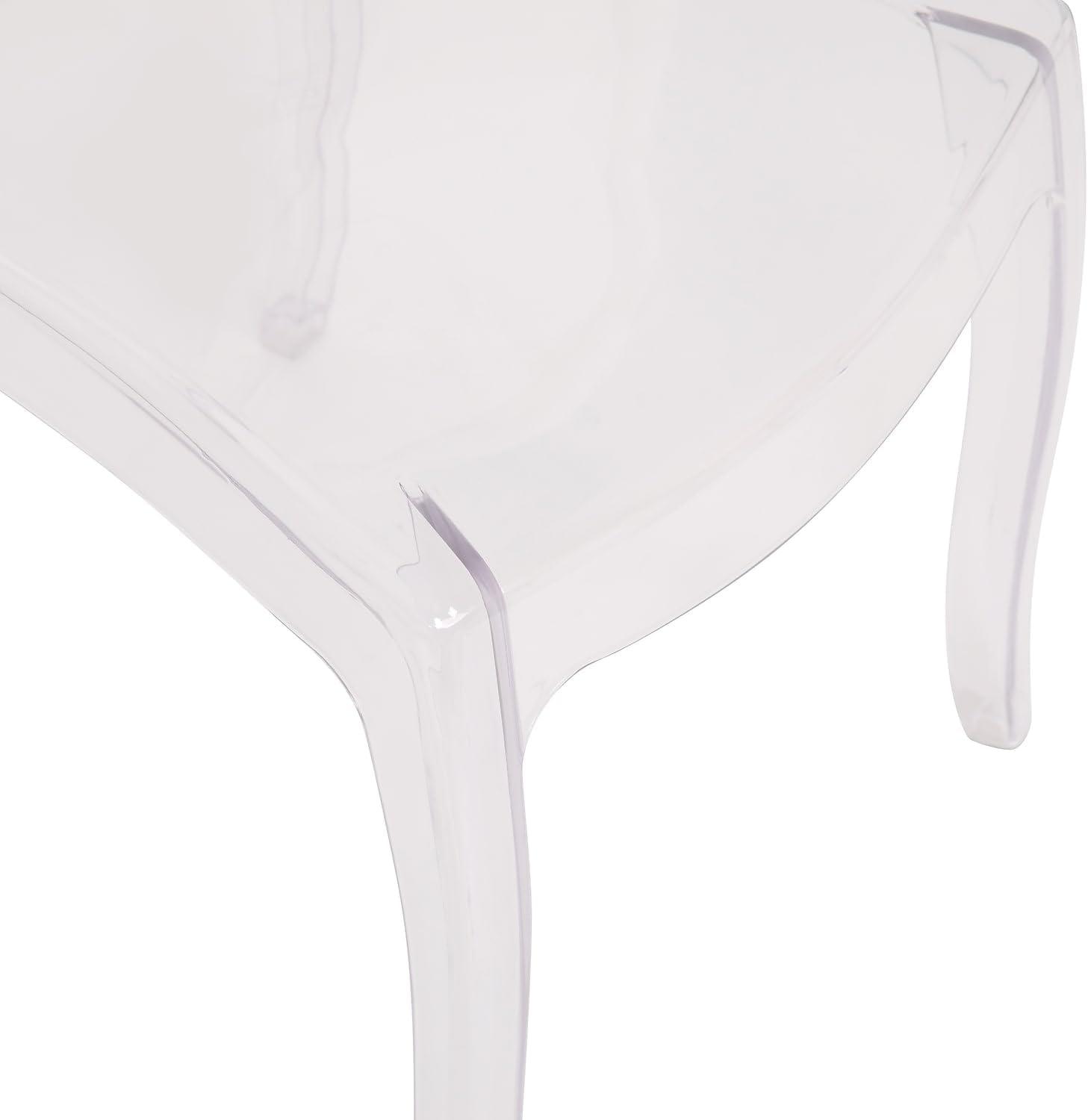 image:imageFlash Furniture Set of 4 Extra Wide Resin Ghost Chairs with 700 LB Weight Capacity Clear Kitchen and Dining Room Chair Acrylic Event Chair for IndoorOutdoor Use