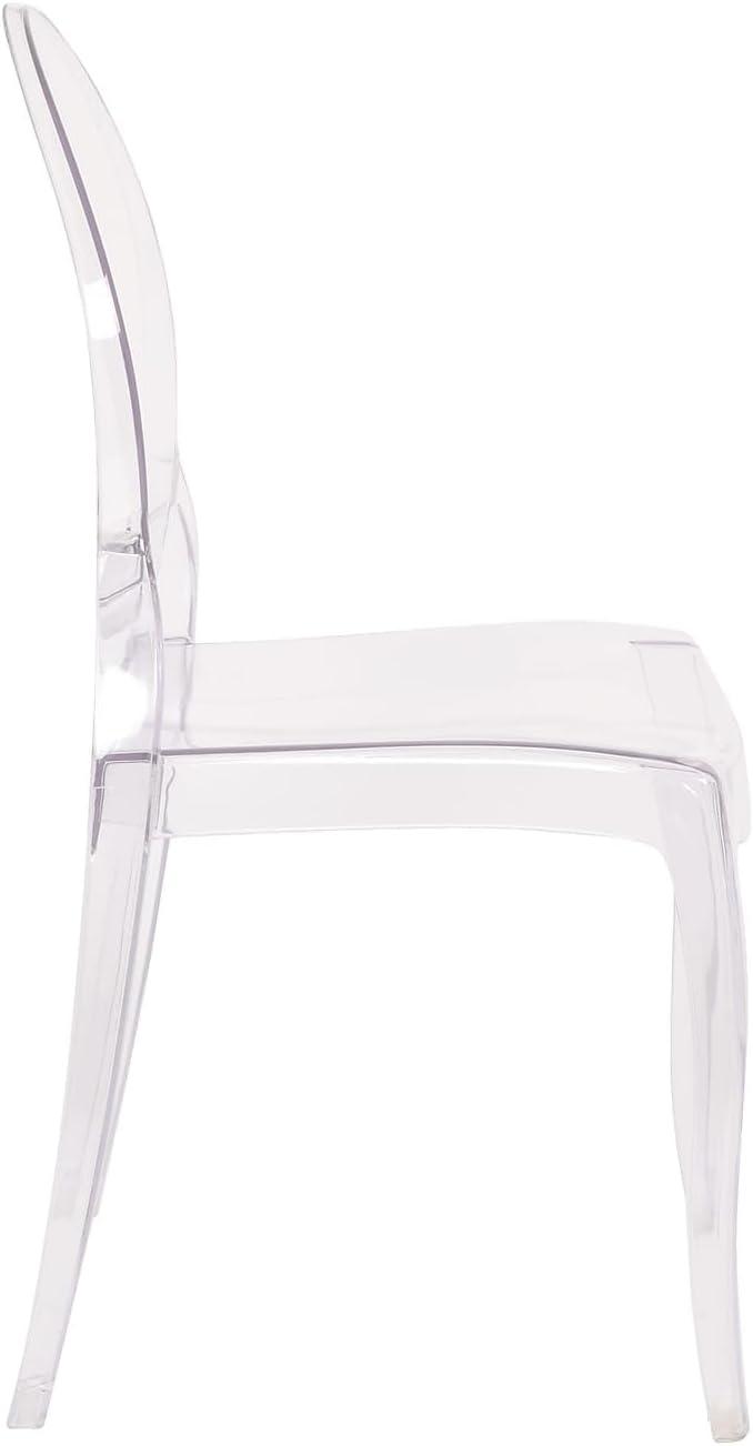 image:imageFlash Furniture Set of 4 Extra Wide Resin Ghost Chairs with 700 LB Weight Capacity Clear Kitchen and Dining Room Chair Acrylic Event Chair for IndoorOutdoor Use