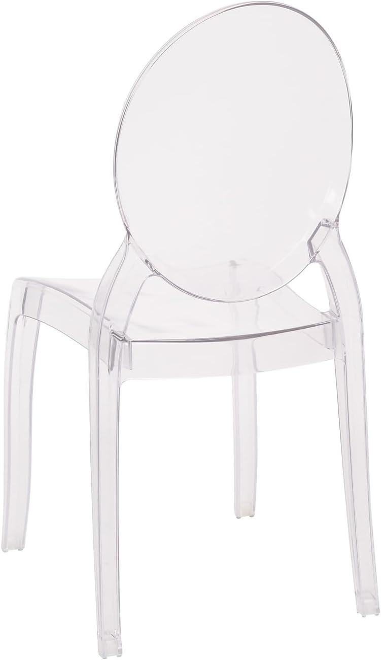 image:imageFlash Furniture Set of 4 Extra Wide Resin Ghost Chairs with 700 LB Weight Capacity Clear Kitchen and Dining Room Chair Acrylic Event Chair for IndoorOutdoor Use