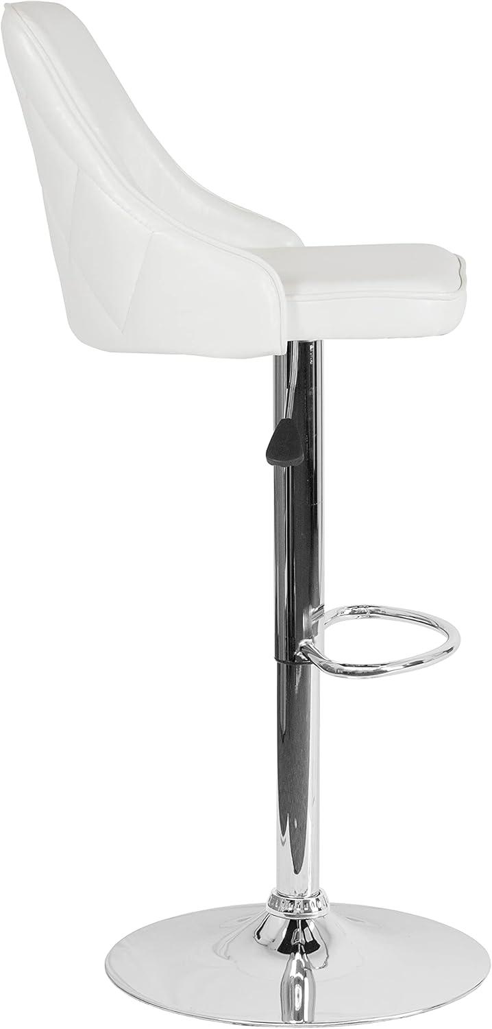image:imageFlash Furniture Trieste Contemporary Adjustable Height Barstool in Black FabricWhite Leathersoft