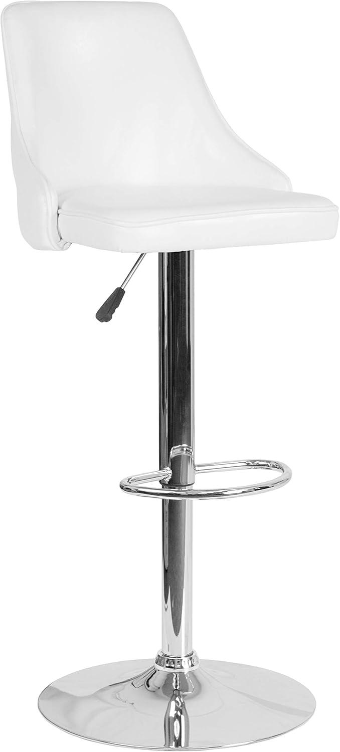 image:imageFlash Furniture Trieste Contemporary Adjustable Height Barstool in Black FabricWhite Leathersoft