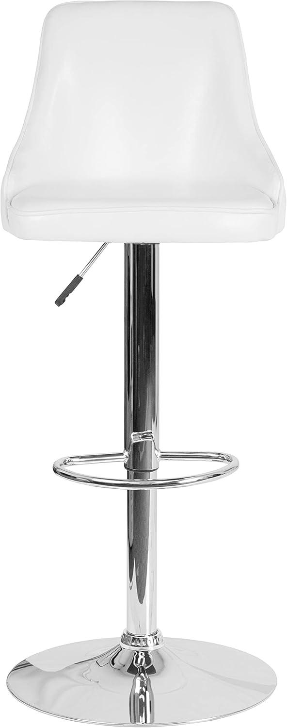 image:imageFlash Furniture Trieste Contemporary Adjustable Height Barstool in Black FabricWhite Leathersoft