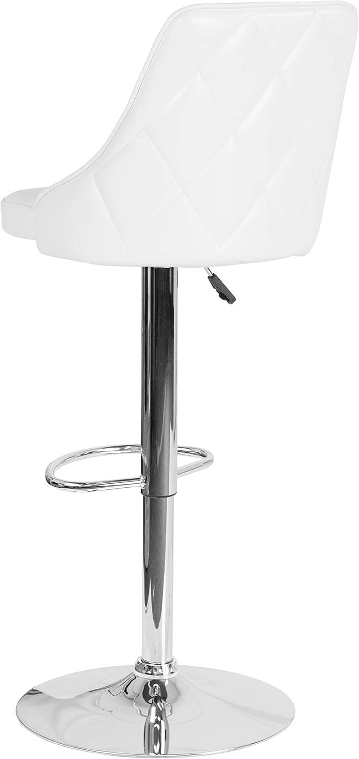 image:imageFlash Furniture Trieste Contemporary Adjustable Height Barstool in Black FabricWhite Leathersoft