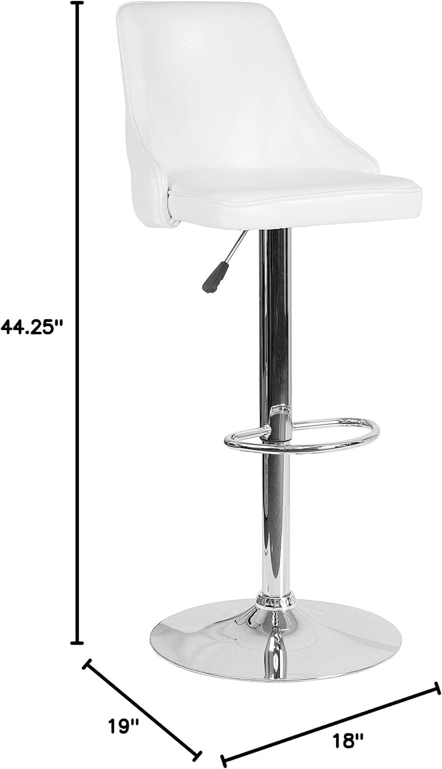 image:imageFlash Furniture Trieste Contemporary Adjustable Height Barstool in Black FabricWhite Leathersoft