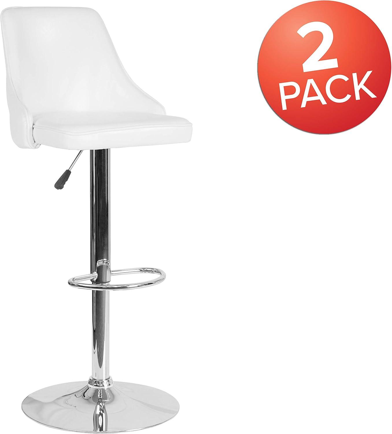 image:imageFlash Furniture Trieste Contemporary Adjustable Height Barstool in Black FabricWhite Leathersoft