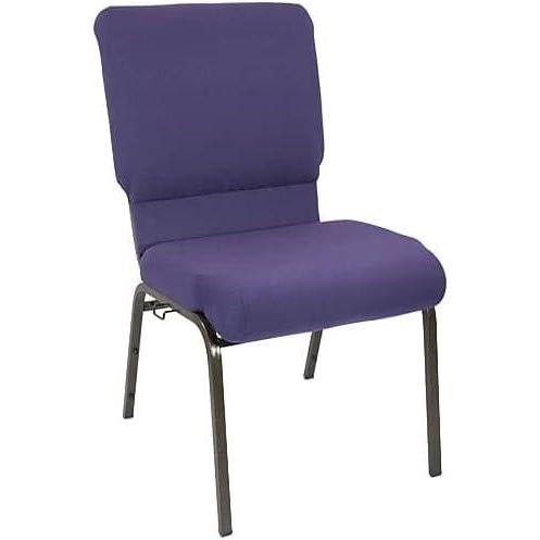 image:imageFlash Furniture Advantage Mixed Tan Church Chairs 185 in WideEggplant FabricGold Vein Frame