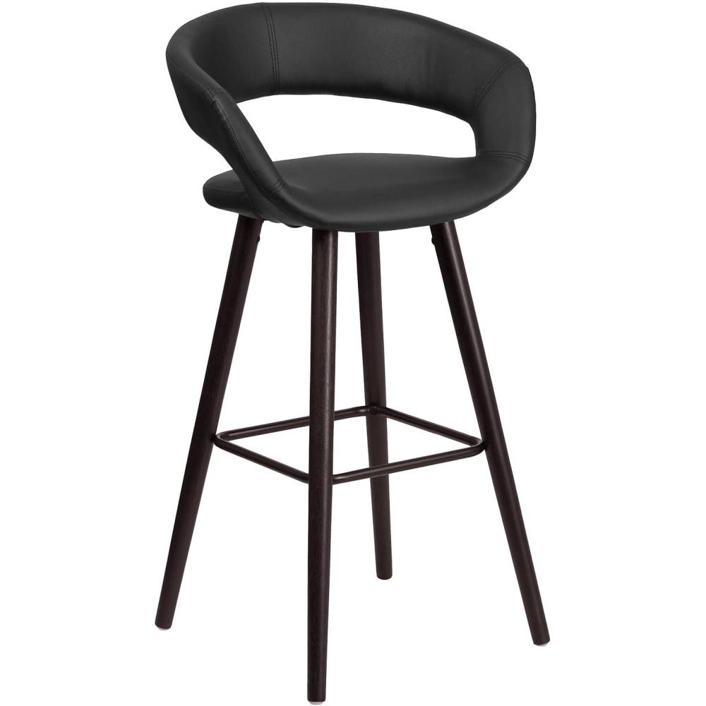 image:imageFlash Furniture Brynn Series 29 High Contemporary Cappuccino Wood Barstool in Black VinylBlack