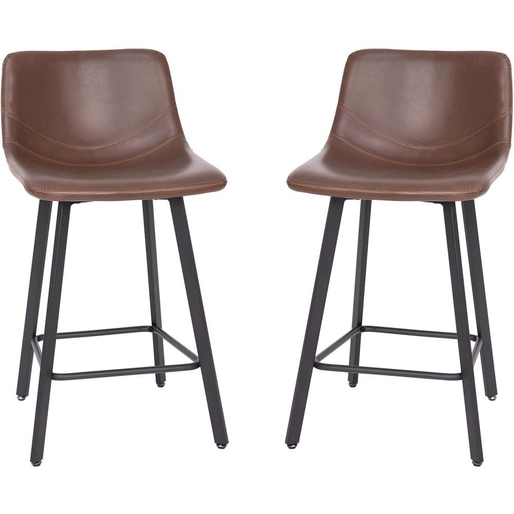 image:imageFlash Furniture Caleb Modern Armless 24 Inch Counter Height Stools Commercial Grade wFootrests and Matte Metal Frames Set of 2