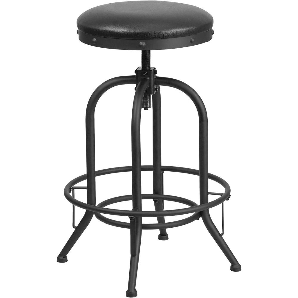 image:imageFlash Furniture Carrington 30 Barstool with Swivel Lift Black LeatherSoft SeatSet of 1