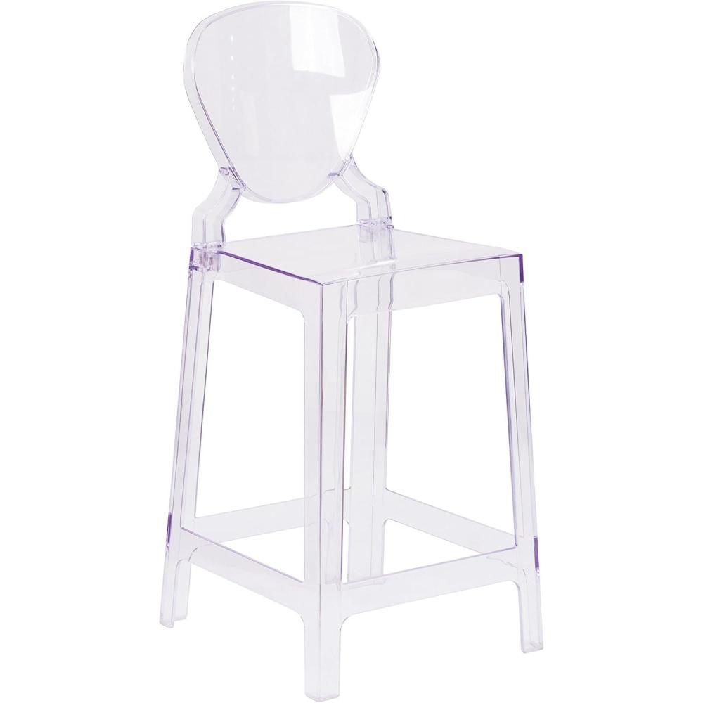 image:imageFlash Furniture Ghost Counter Stool with Tear Back in Transparent CrystalPack of 1