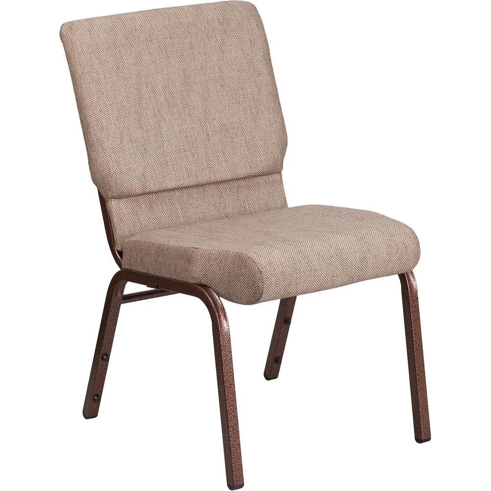 image:imageFlash Furniture HERCULES Series 185W Stacking Church Chair in Black Patterned Fabric Silver Vein Frame 25D x 1925W x 3325HBeige FabricCopper Vein Frame