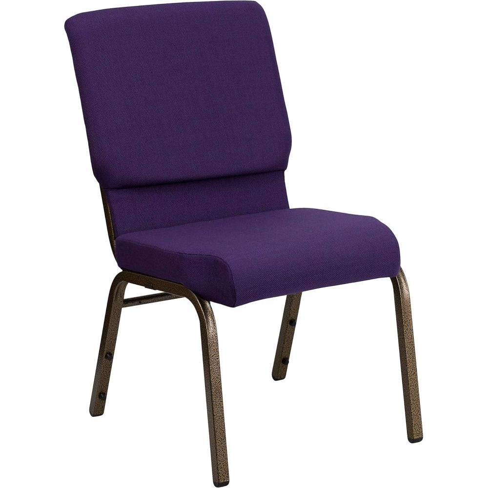 image:imageFlash Furniture HERCULES Series 185W Stacking Church Chair in Black Patterned Fabric  Silver Vein Frame 25D x 1925W x 3325HRoyal Purple FabricGold Vein Frame