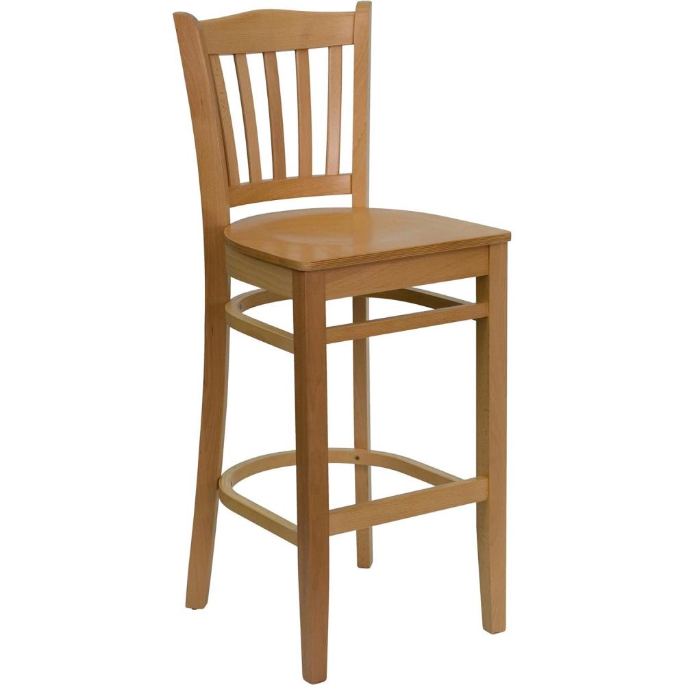 image:imageFlash Furniture HERCULES Series Vertical Slat Back Natural Wood Restaurant BarstoolNatural Wood SeatNatural Wood Frame